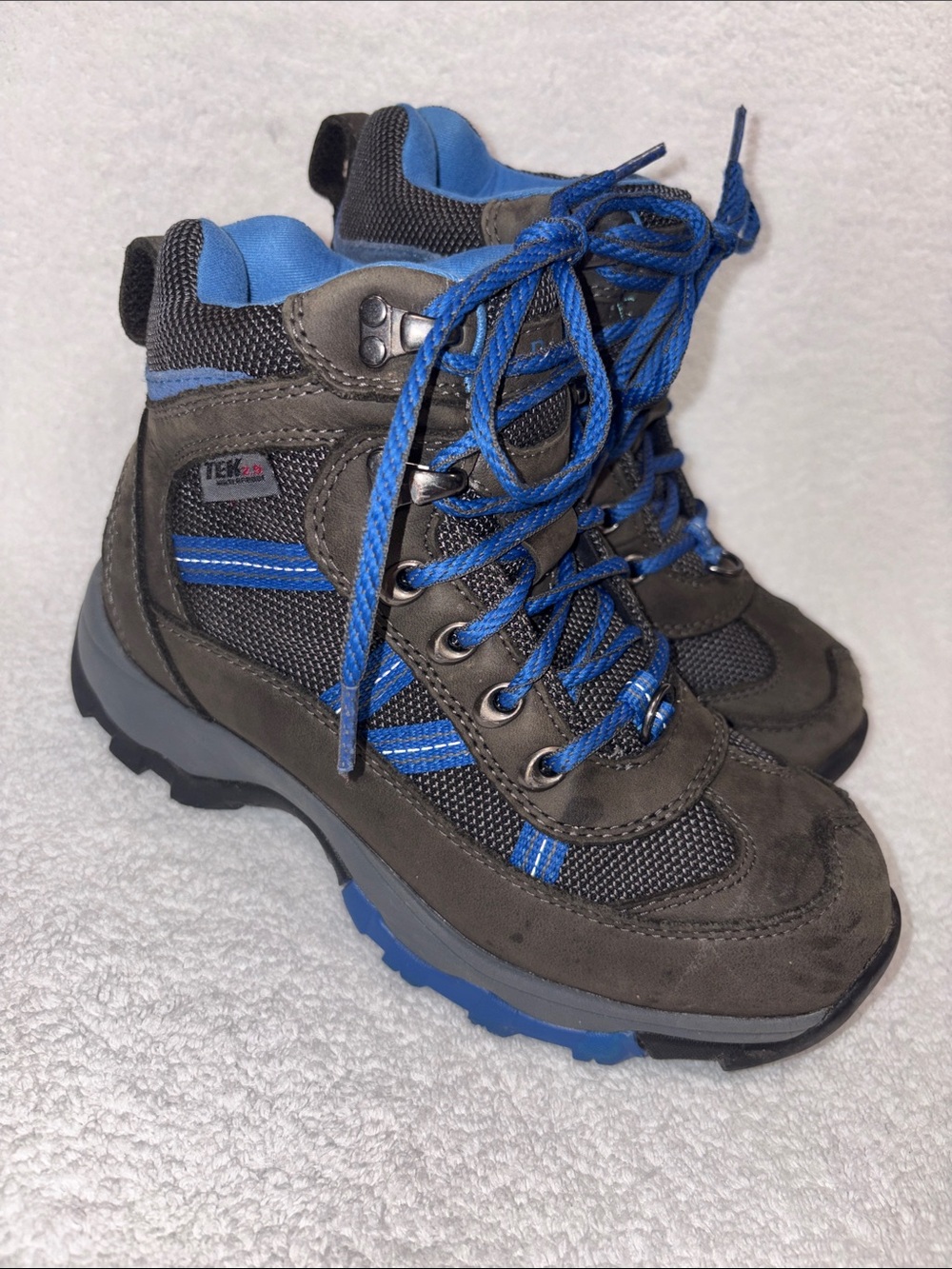 Kids LL Bean Artic Grip Snow Sneaker boot hiking Blue/gray TEK 2.5 Waterproof 4